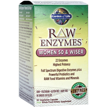 RAW Enzymes Women 50 & Wiser 90 vcaps * Garden of Life Supplement - Conners Clinic