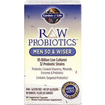 RAW Probiotics Men 50 & Wiser 90 vcaps * Garden of Life Supplement - Conners Clinic