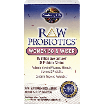 RAW Probiotics Women 50 & Wiser 90 vcaps Garden of Life Supplement - Conners Clinic