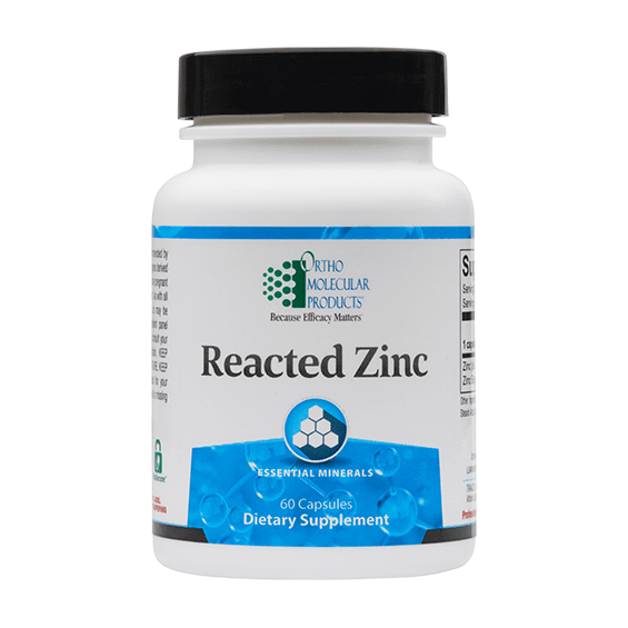 Reacted Zinc - 60 Capsules - PL Ortho-Molecular Supplement - Conners Clinic
