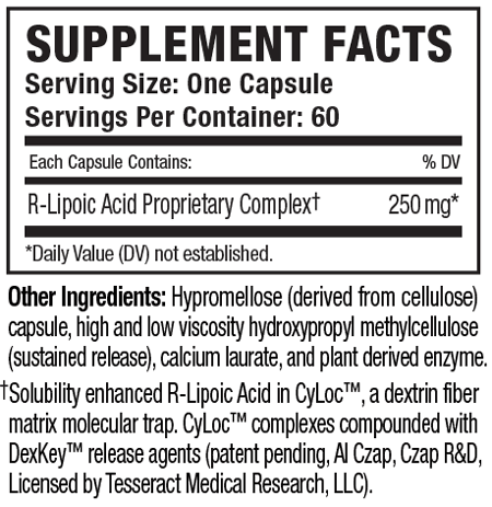 RLA Pro SR 60 Capsules Tesseract Medical Research Supplement - Conners Clinic