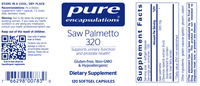 Thumbnail for Saw Palmetto 320 120 gels * Pure Encapsulations Supplement - Conners Clinic