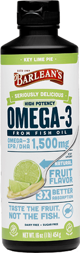 Seriously Delicious High Potency Omega-3 Key Lime Pie 16 oz Barlean’s Supplement - Conners Clinic