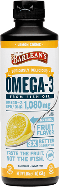 Thumbnail for Seriously Delicious Omega-3 Fish Oil Lemon Creme 16 oz Barlean’s Supplement - Conners Clinic
