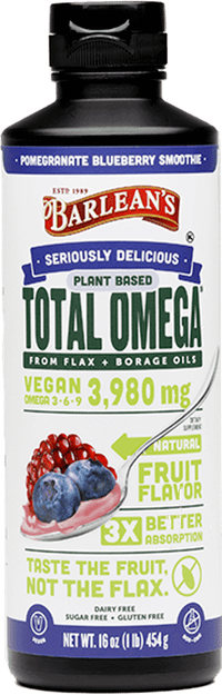 Thumbnail for Seriously Delicious Plant Based Total Omega Pomegranate Blueberry Smoothie 16 oz Barlean’s Supplement - Conners Clinic