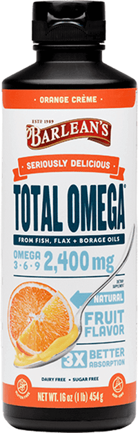 Thumbnail for Seriously Delicious Total Omega Orange Creme 16 oz Barlean’s Supplement - Conners Clinic