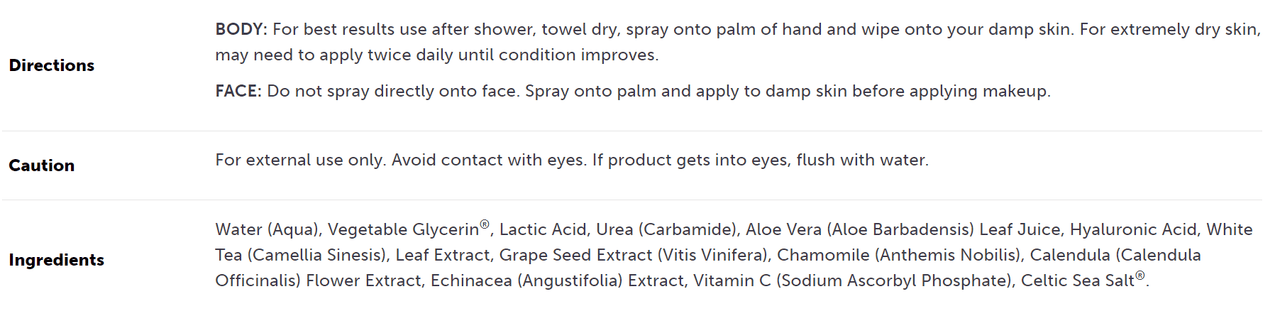 Skin-Lasting Botanical Formula Spray 6 fl oz Dr. Capasso - Conners Clinic