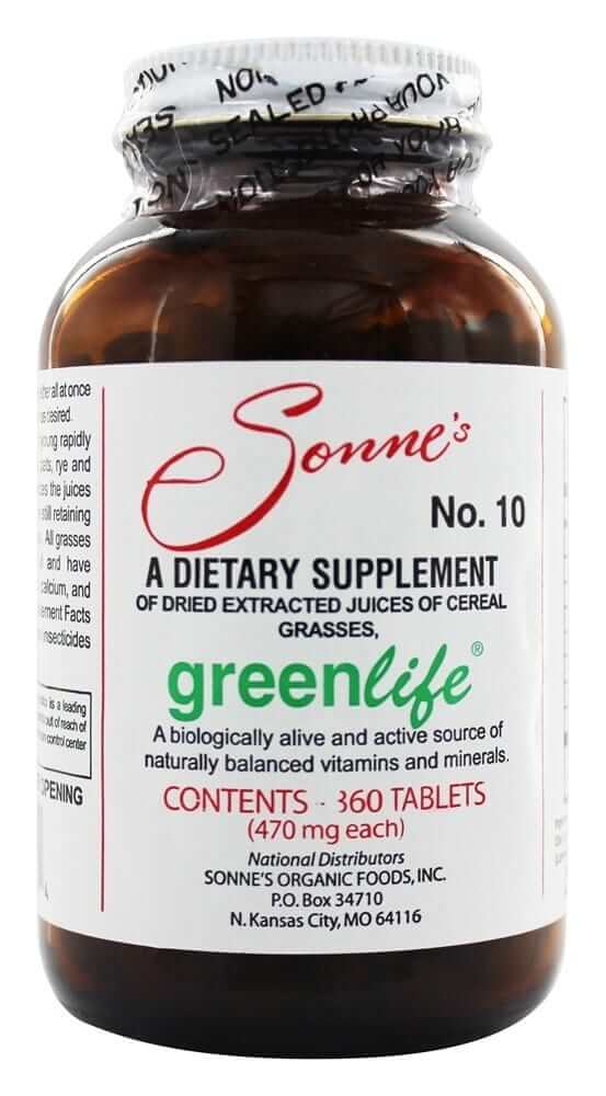 SONNE'S GREENLIFE NO. 10 (360T) Biotics Research Supplement - Conners Clinic