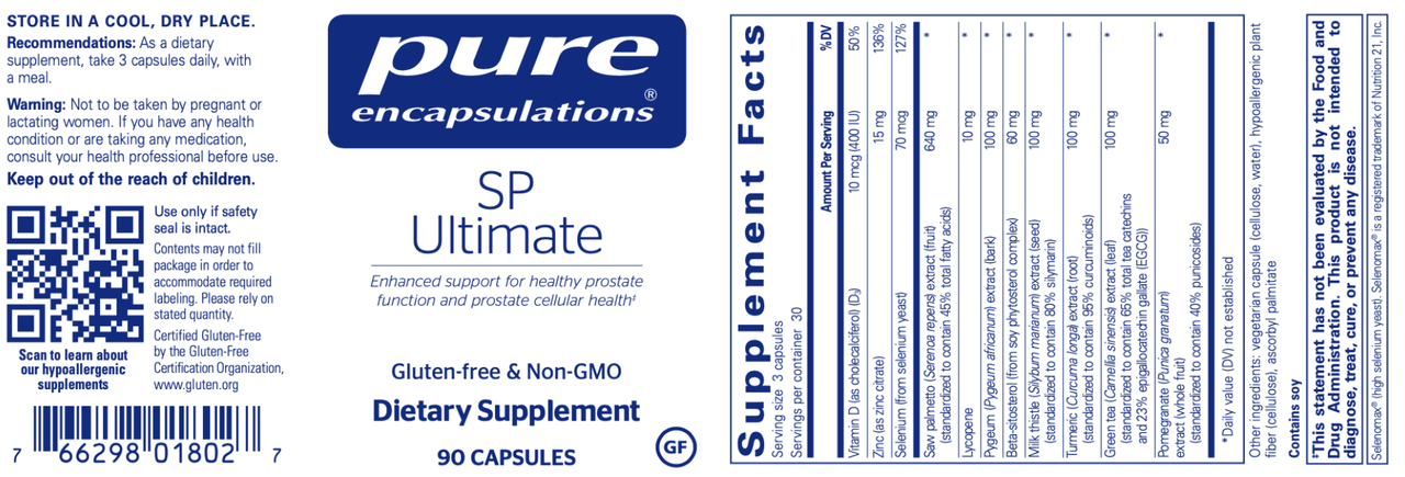 SP Ultimate 90 caps * Pure Encapsulations Supplement - Conners Clinic