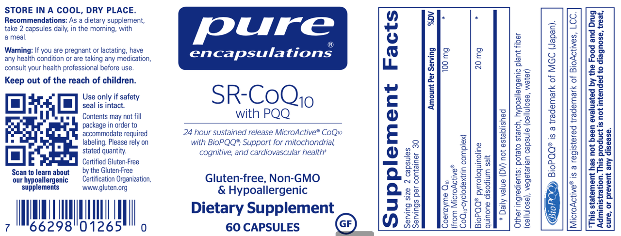 SR-CoQ10 with PQQ 60 vegcaps * Pure Encapsulations Supplement - Conners Clinic