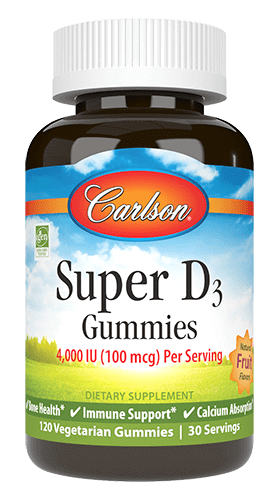Super D3 Gummies 120 Gummies Carlson Labs Supplement - Conners Clinic