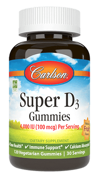 Thumbnail for Super D3 Gummies 120 Gummies Carlson Labs Supplement - Conners Clinic