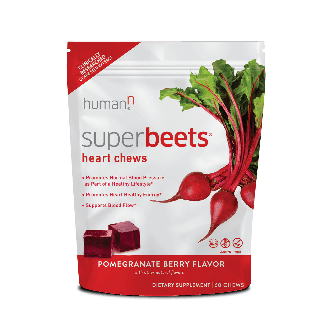SuperBeets Heart Chews Pomegranate Berry 60 Chews HumanN Supplement - Conners Clinic