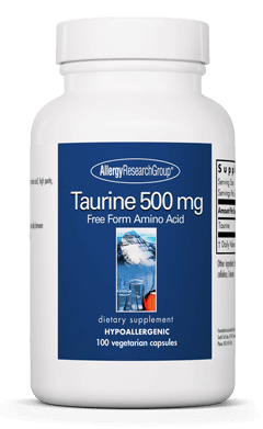 Taurine 500 mg 100 Capsules Allergy Research Group Supplement - Conners Clinic