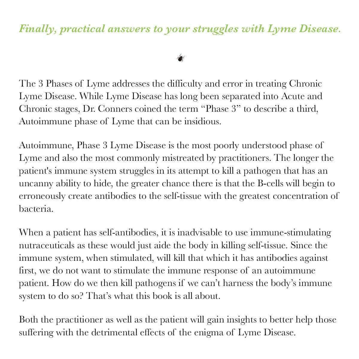 The 3 Phases of Lyme - Paperback Conners Clinic Book - Conners Clinic