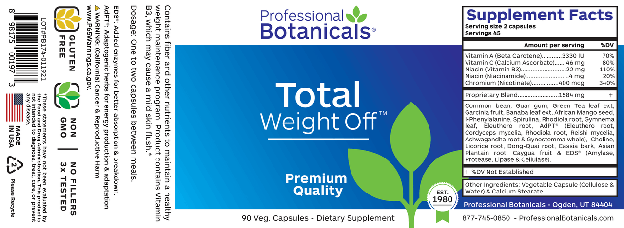TOTAL WEIGHT OFF (90C) Biotics Research Supplement - Conners Clinic