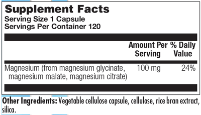 Tri-Magnesium 120 Capsules Nutra Biogenesis Supplement - Conners Clinic
