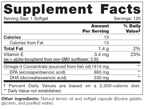 Trident SAP 66:33 Lemon 120 Softgels NFH Supplement - Conners Clinic