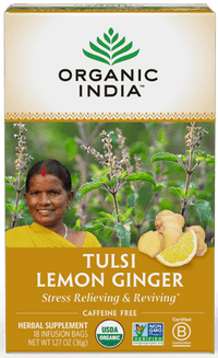 Thumbnail for Tulsi Lemon Ginger 18 Bags Organic India Supplement - Conners Clinic