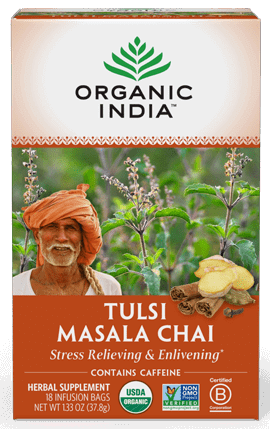Tulsi Masala Chai 18 Bags Organic India Supplement - Conners Clinic
