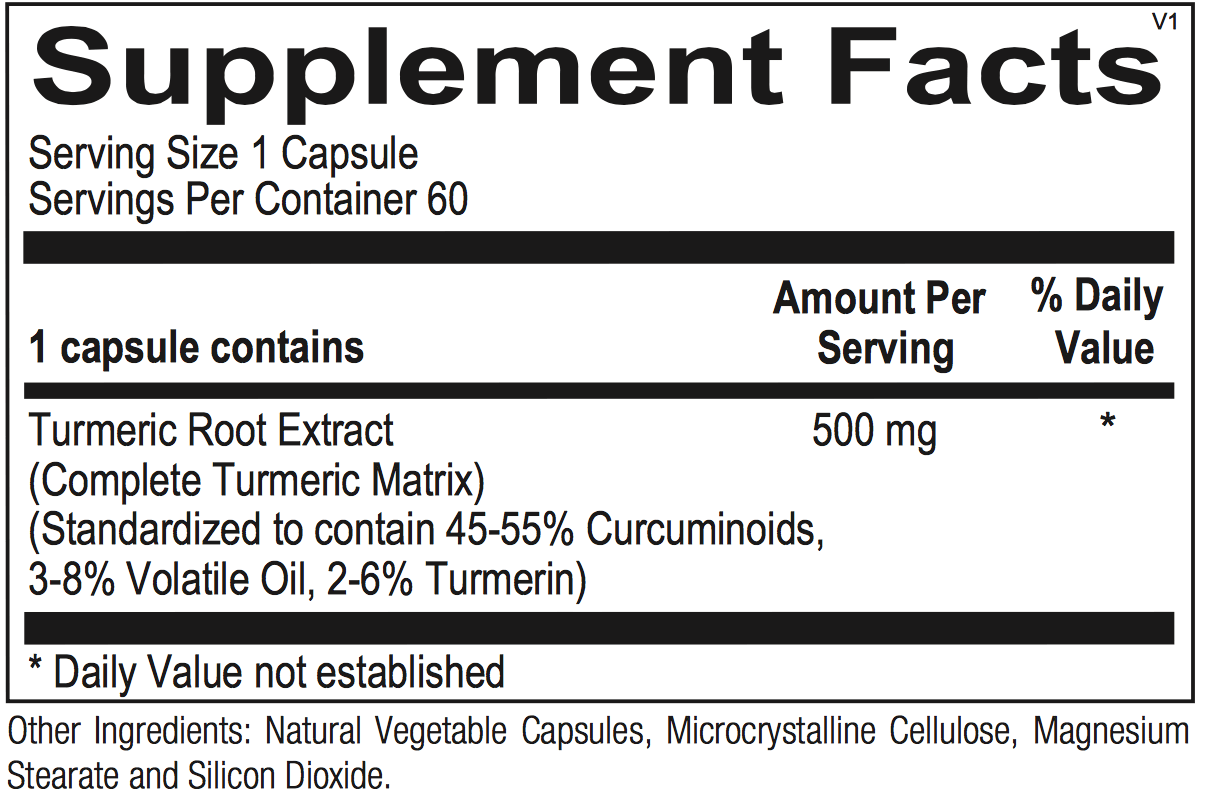 Turmero Clear - Whole-food Turmeric - 60 capsules Conners Clinic Supplement - Conners Clinic
