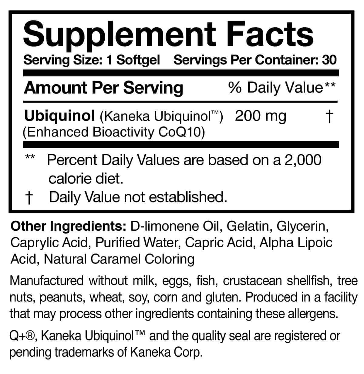 Ubiquinol Super 200 Researched Nutritionals Supplement - Conners Clinic