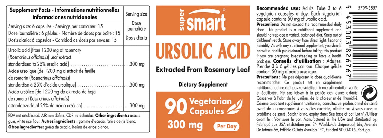Ursolic Acid - 50 mg/capsule Super Smart Nutrition Supplement - Conners Clinic