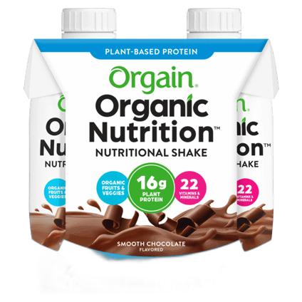 Vegan Organic Nutrition Shake Smooth Chocolate 4 Pack Orgain Supplement - Conners Clinic