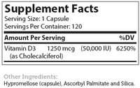 Thumbnail for Vitamin D3 120 Capsules Zahler Supplement - Conners Clinic