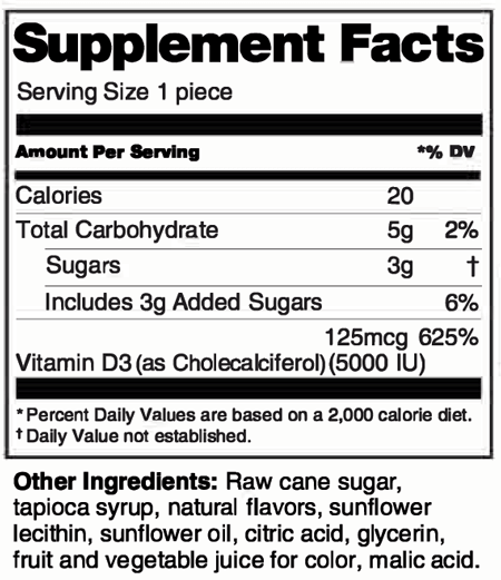 Vitamin D3 Chew Mixed Berry 30 Chews HumanN Supplement - Conners Clinic