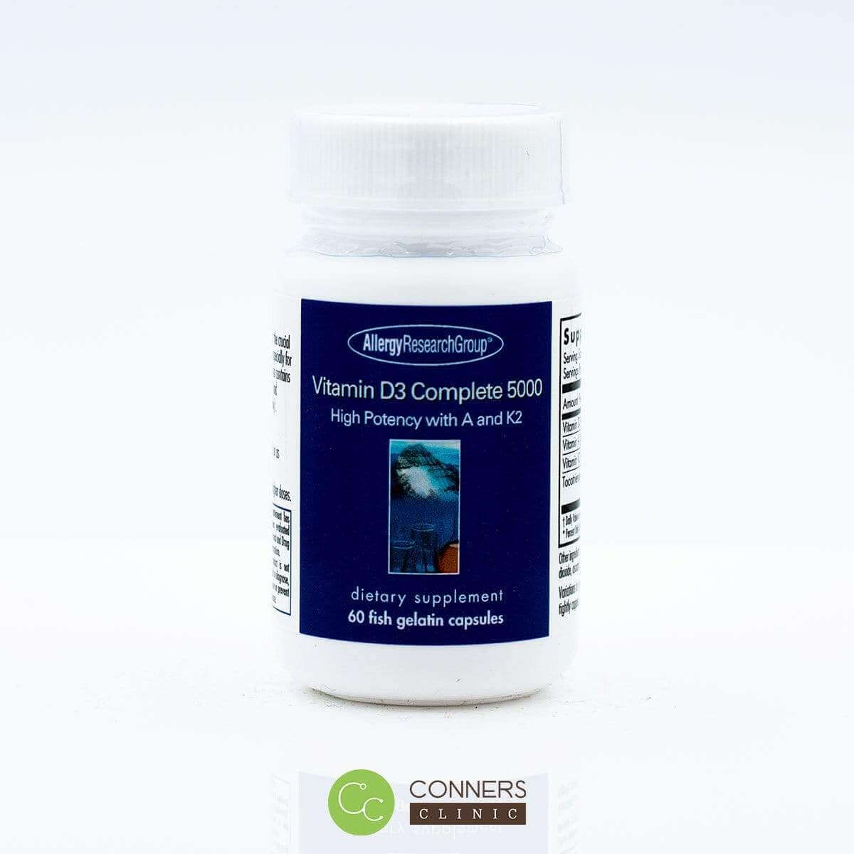 Vitamin D3 Complete 5000 with MK7, Vitamin A & E - 60 caps Allergy Research Group Supplement - Conners Clinic