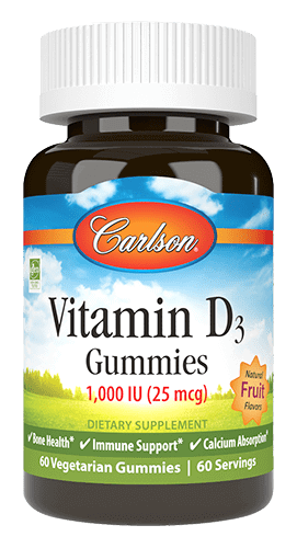 Vitamin D3 Gummies 60 Gummies Carlson Labs Supplement - Conners Clinic