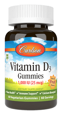 Thumbnail for Vitamin D3 Gummies 60 Gummies Carlson Labs Supplement - Conners Clinic