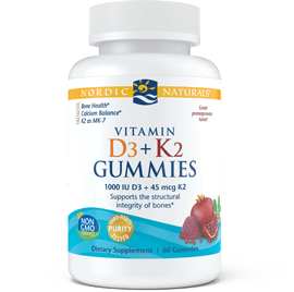 Vitamin D3+K2 Gummies Pomegranate 60 Gummies Nordic Naturals Supplement - Conners Clinic