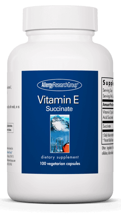 Vitamin E Succinate 100 Capsules Allergy Research Group Supplement - Conners Clinic
