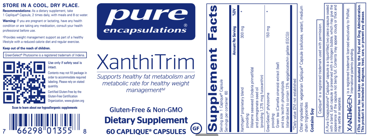 XanthiTrim 60 caps * Pure Encapsulations Supplement - Conners Clinic