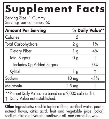 Zero Sugar Melatonin Gummies 60 Gummies Nordic Naturals Supplement - Conners Clinic