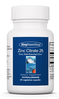 Thumbnail for Zinc Citrate 25 mg 60 Capsules Allergy Research Group Supplement - Conners Clinic