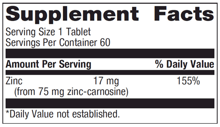 Zinlori 75 60 tabs * Metagenics Supplement - Conners Clinic